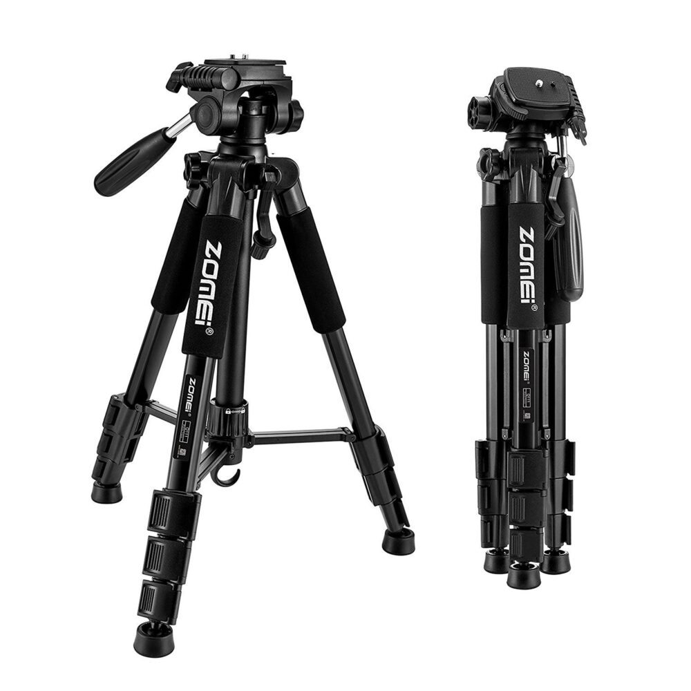 Zomei Z666 Professional Tripod – Portable Aluminium Travel Stand with Pan Head for DSLR Cameras