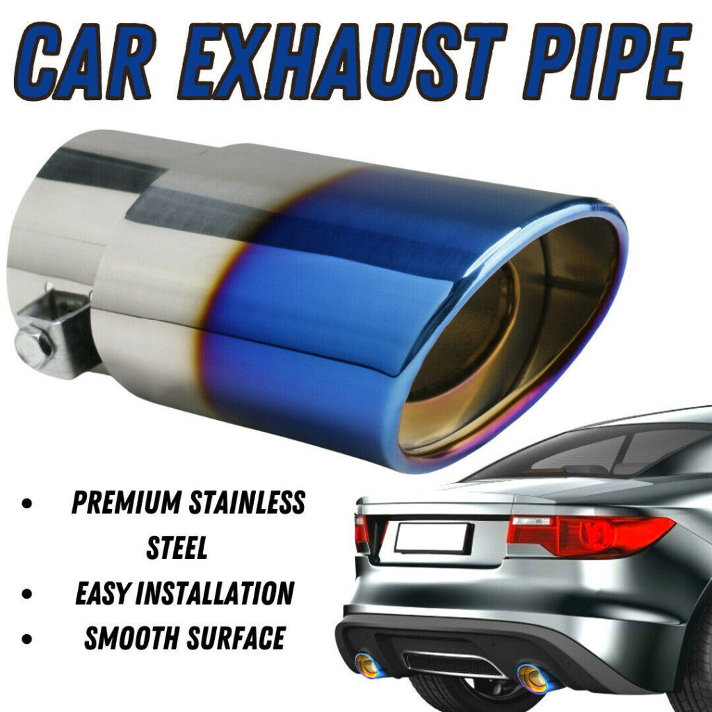 Stainless Steel Car Exhaust Pipe Tip – Round Rear Tail Throat Muffler Accessory